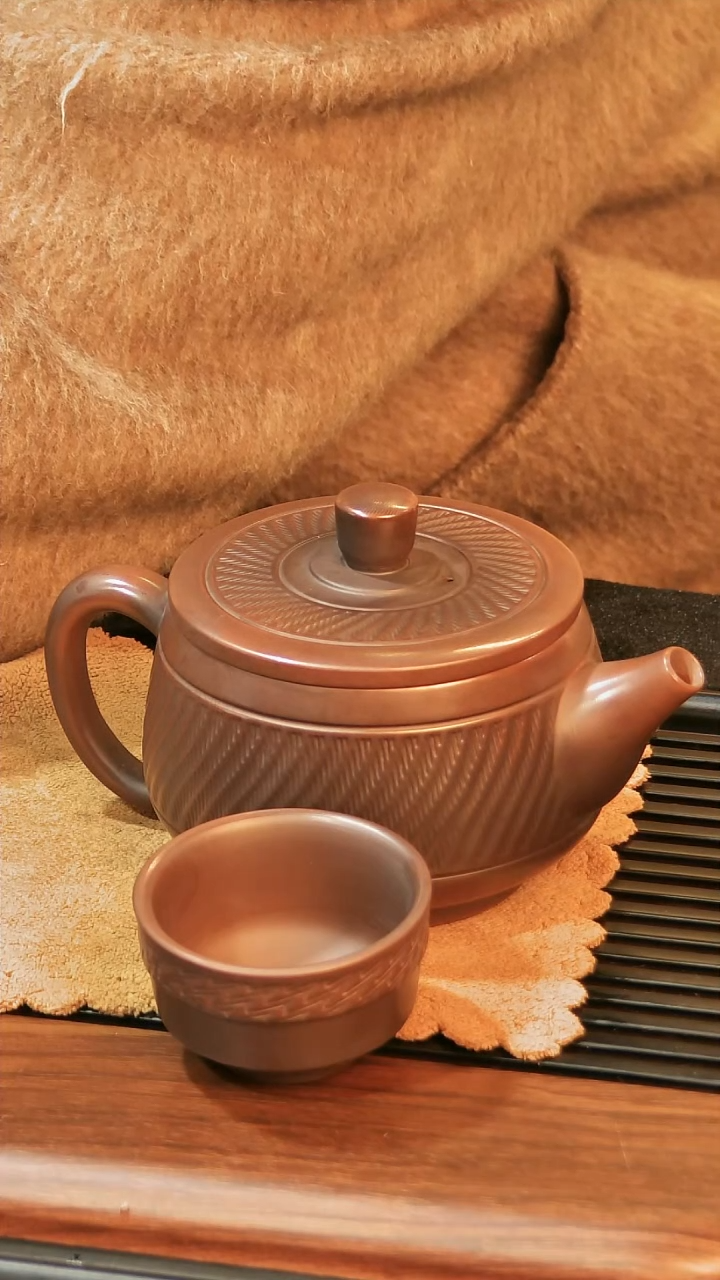 【闪购商品】一壶六杯紫陶跳刀凤鸣汉瓦壶1+紫陶跳刀杯子6个
