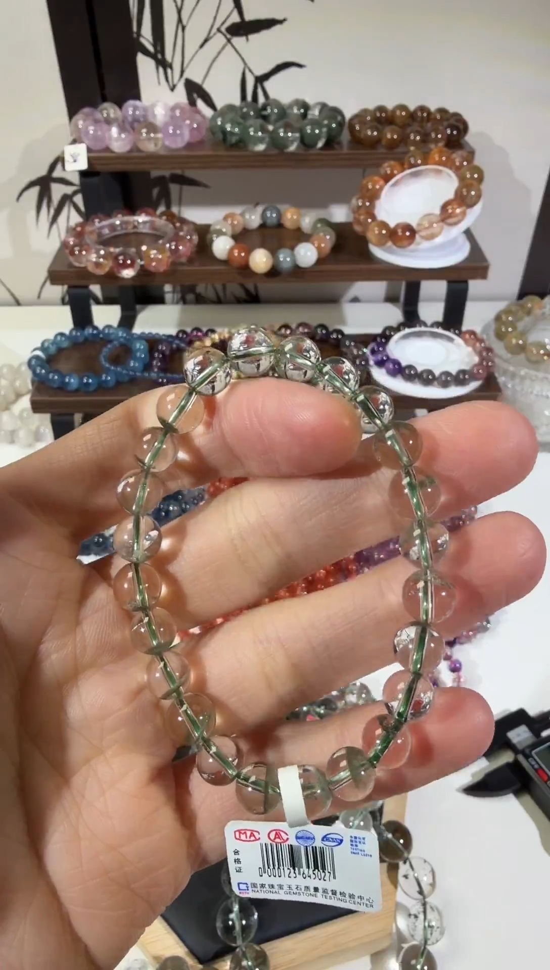 水晶摆件未镶嵌SJ-86巴西绿幽灵手串