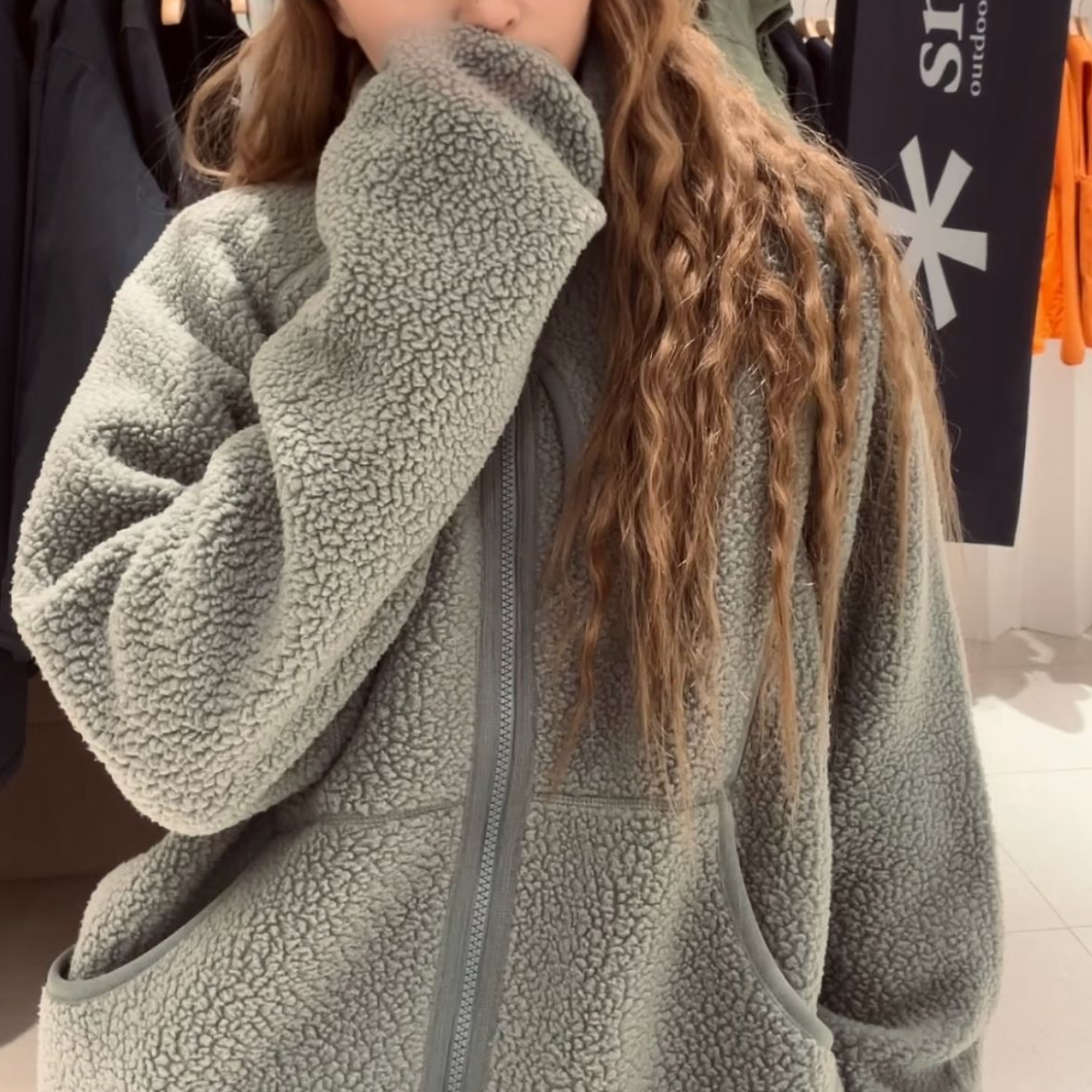 户外潮牌秋冬宽松立领羊羔绒内胆抓绒保暖拉链夹克外套休闲