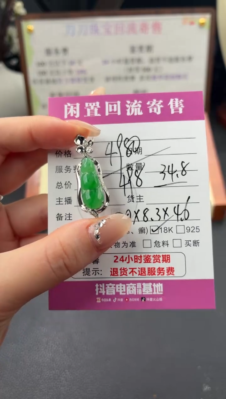 颈饰18K金镶嵌翡翠00003535