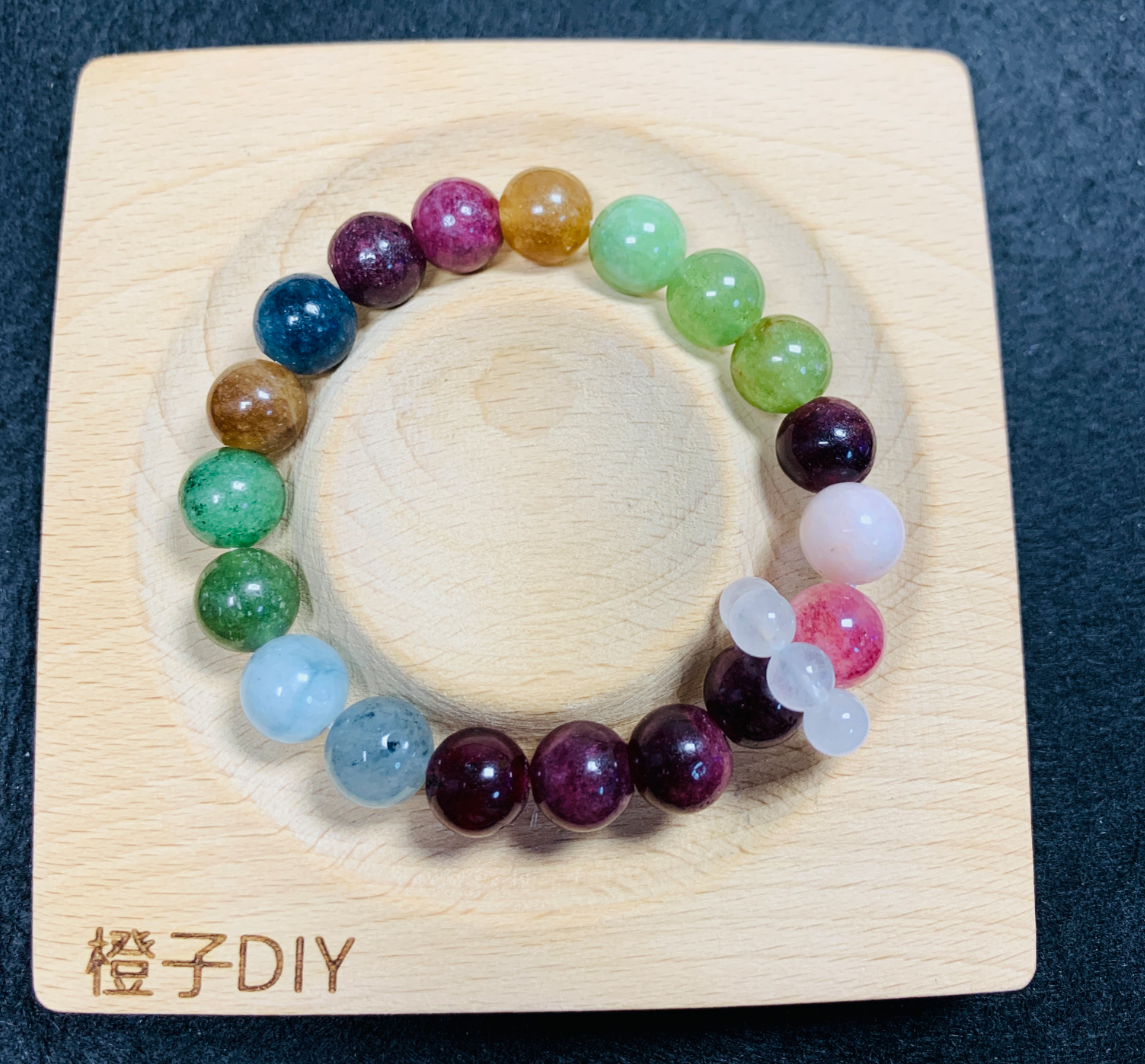 10mm珠款旺夫女款彩虹糖果色单圈时尚百搭饰品