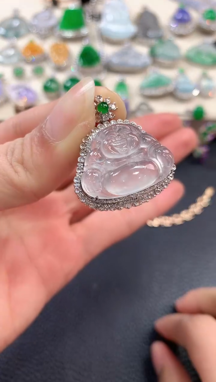 【闪购商品】翡翠吊坠(不含链)18K金镶嵌m70       