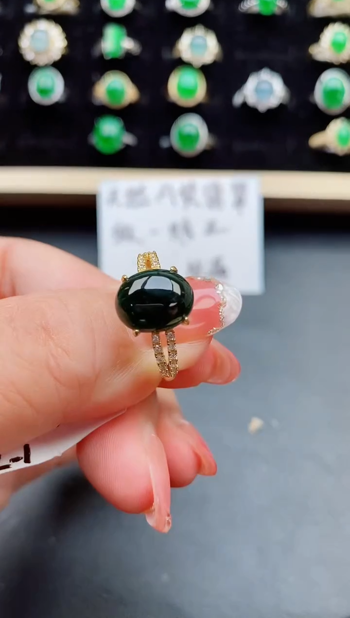 【闪购商品】翡翠戒指银S925镶嵌5800