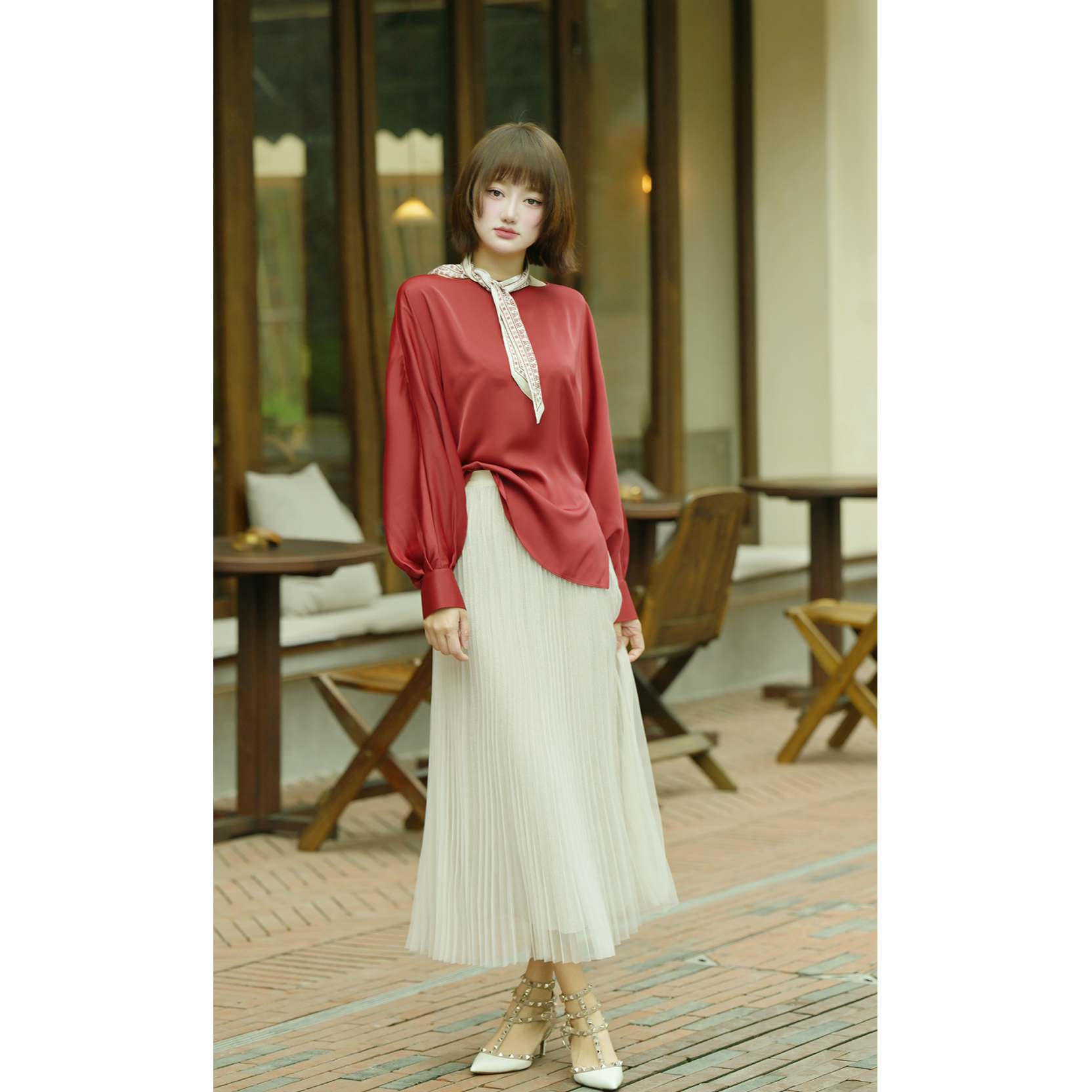 罩衫女2025梦里人新款时尚优雅蝙蝠袖减龄洋气百搭小衫10181