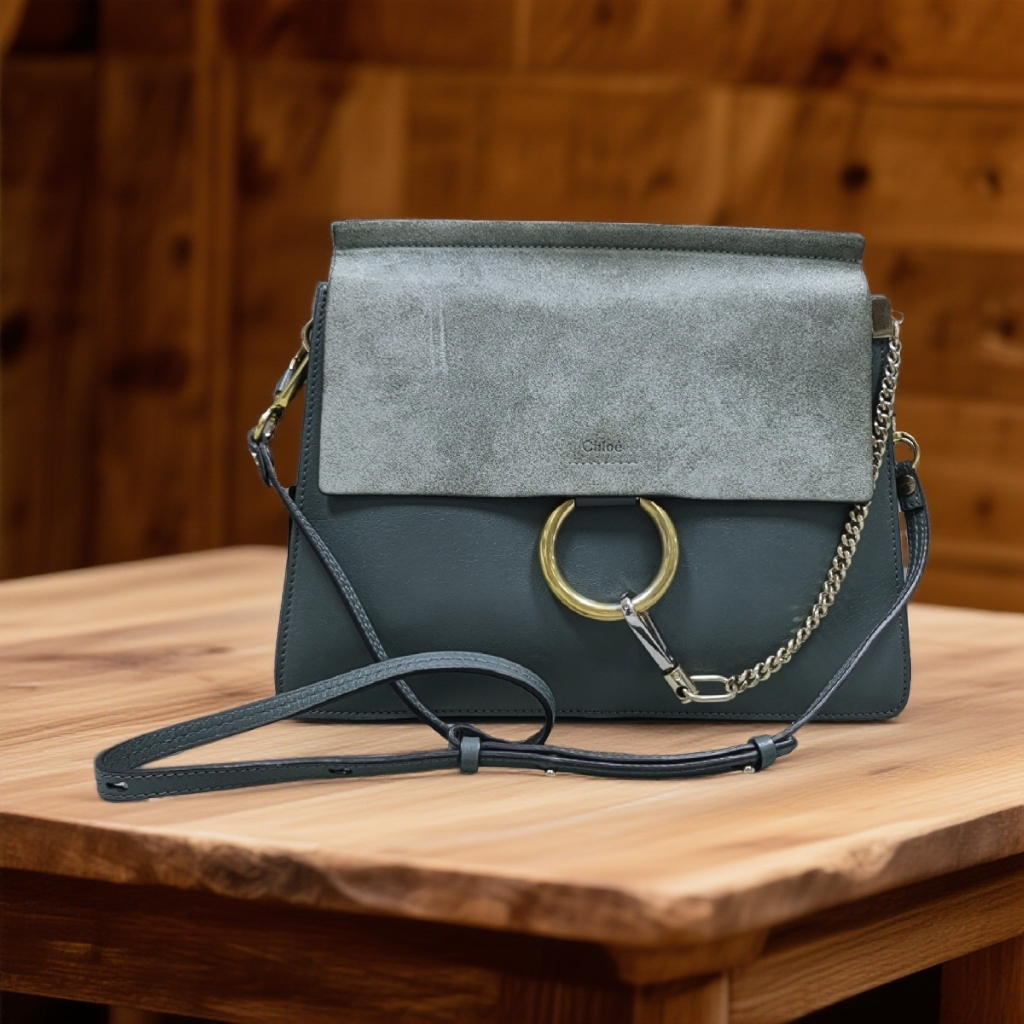 95新 Chloe/蔻依  蓝色圆环包  1857 8433 