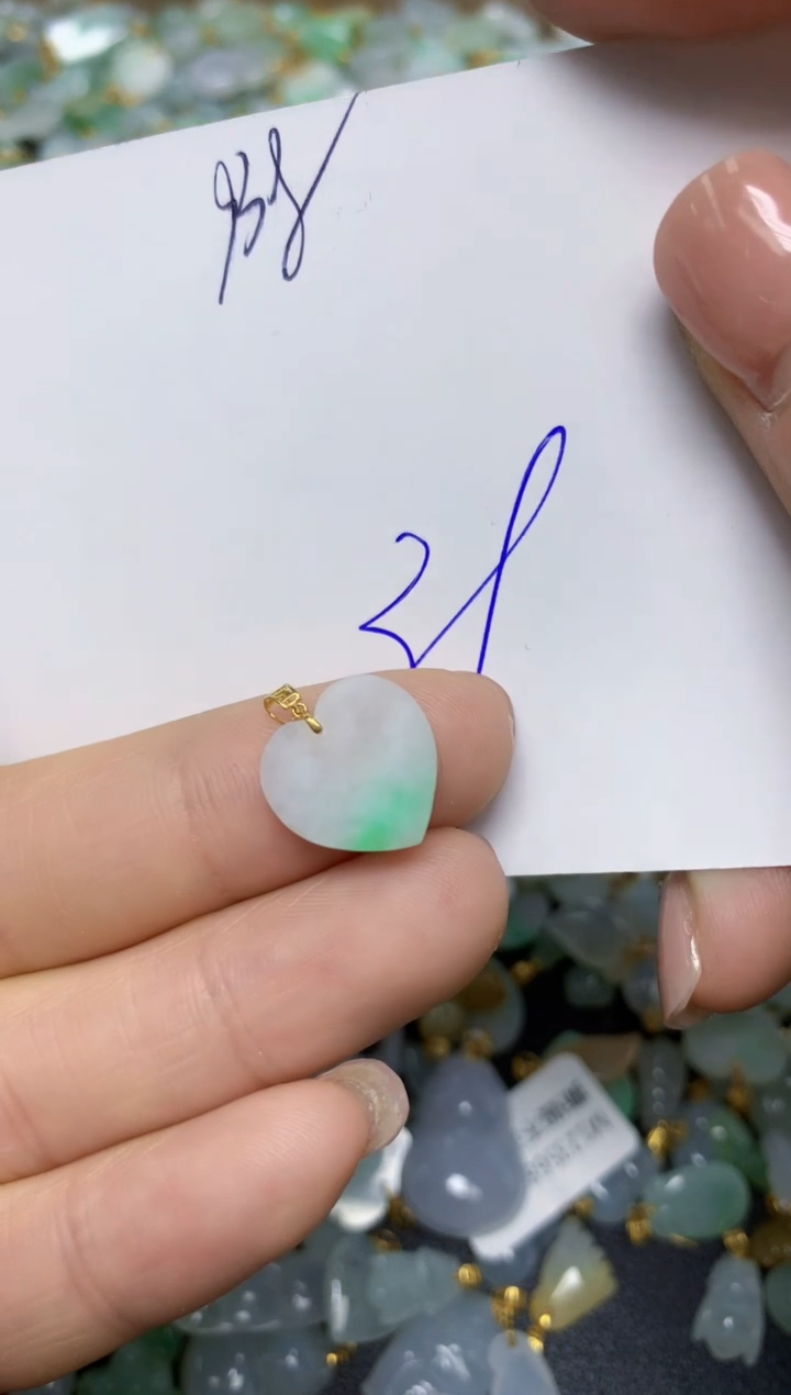 【闪购商品】翡翠挂件18K金镶嵌 天然翡翠A货
