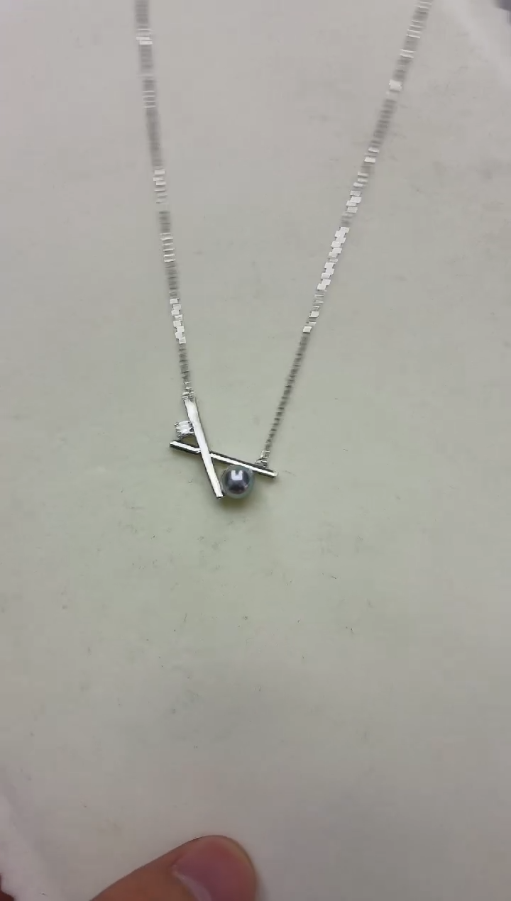 银S925镶嵌DA海水珍珠吊坠7-8 y1230