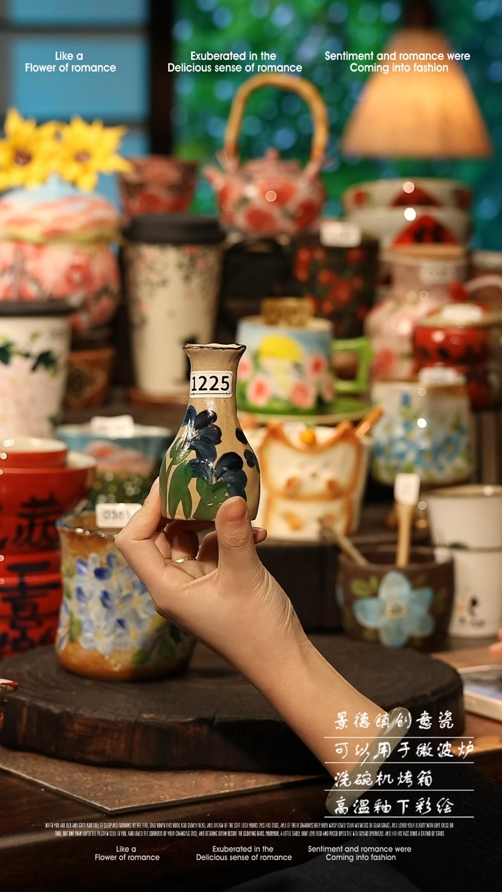 陶瓷景德镇高温釉下彩手工手绘款式@A1225@