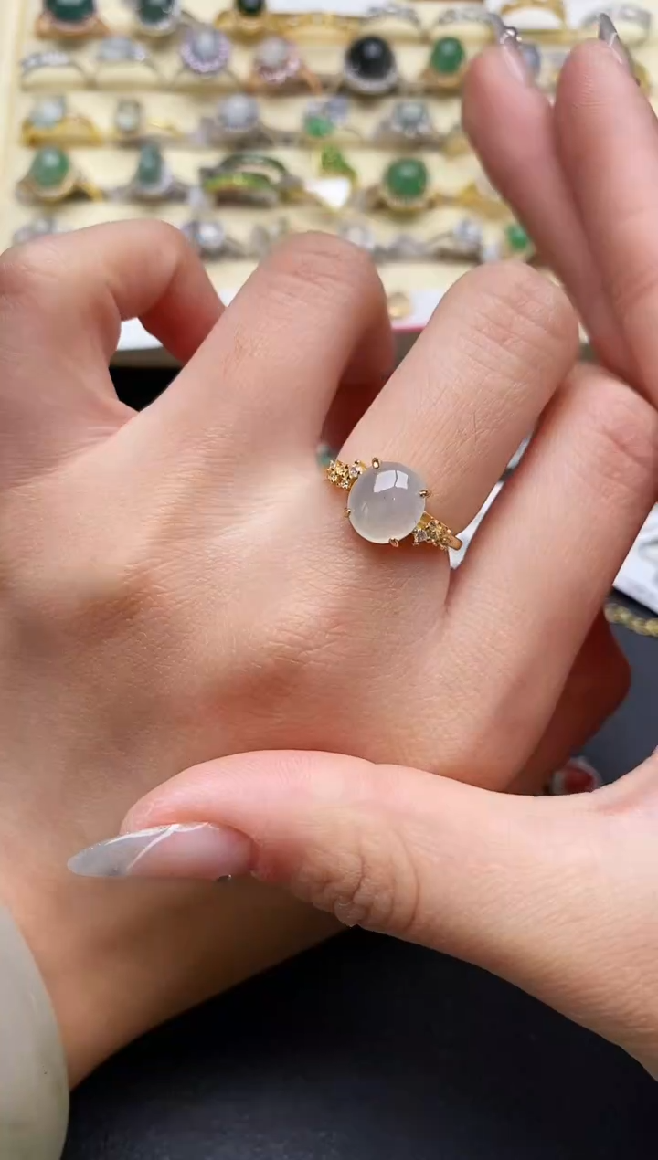 【闪购商品】翡翠戒指银S925镶嵌11111111+1