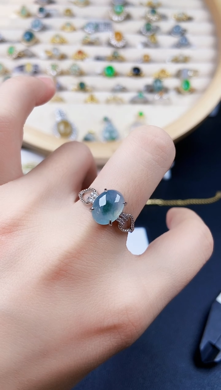 【闪购商品】翡翠戒指银S925镶嵌4654654