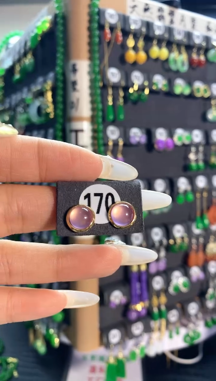 【闪购商品】翡翠耳饰银S925镶嵌170....