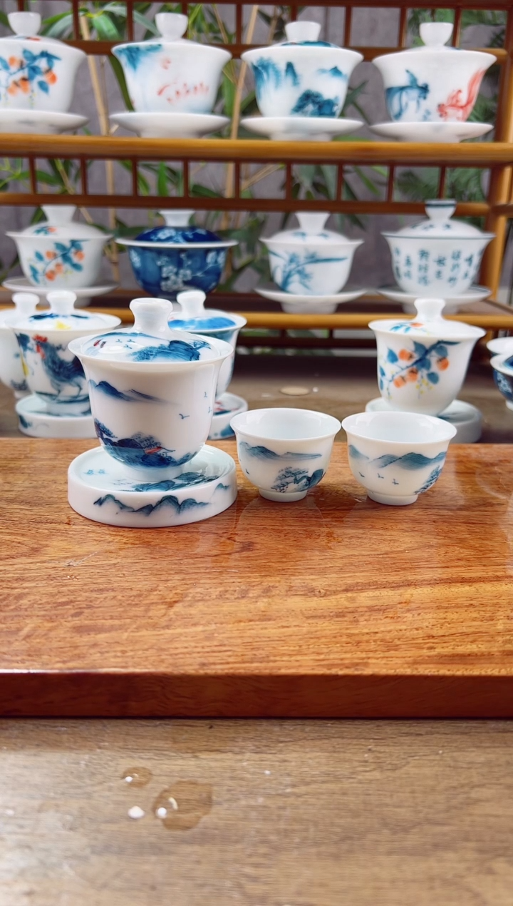 【闪购商品】微瑕山水美人备+小盖置+美人杯2个