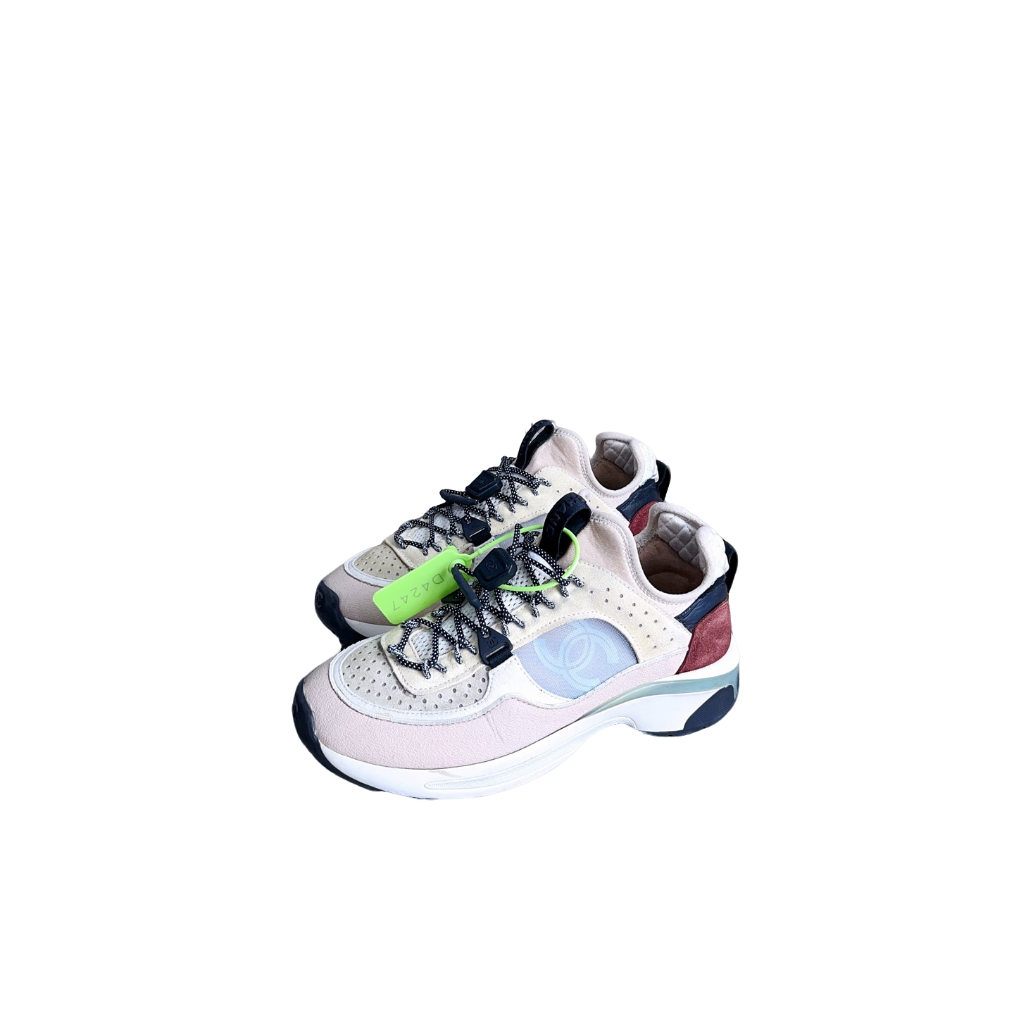 99新 Chanel/香奈儿 米色运动鞋35.5码d4247