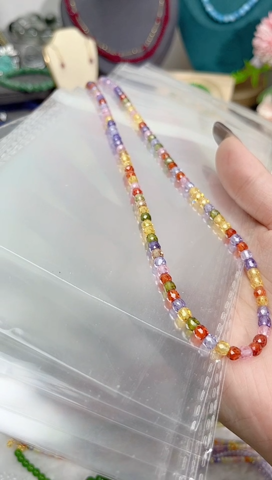 【闪购商品】锆石苏联钻项链银S925镶嵌彩色99