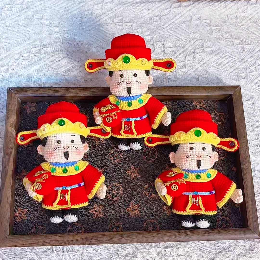 手工编织财神玩偶摆件挂件