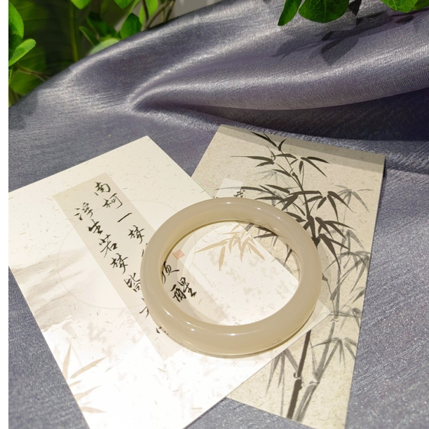 和田玉藕粉 熟藕宽镯 1001