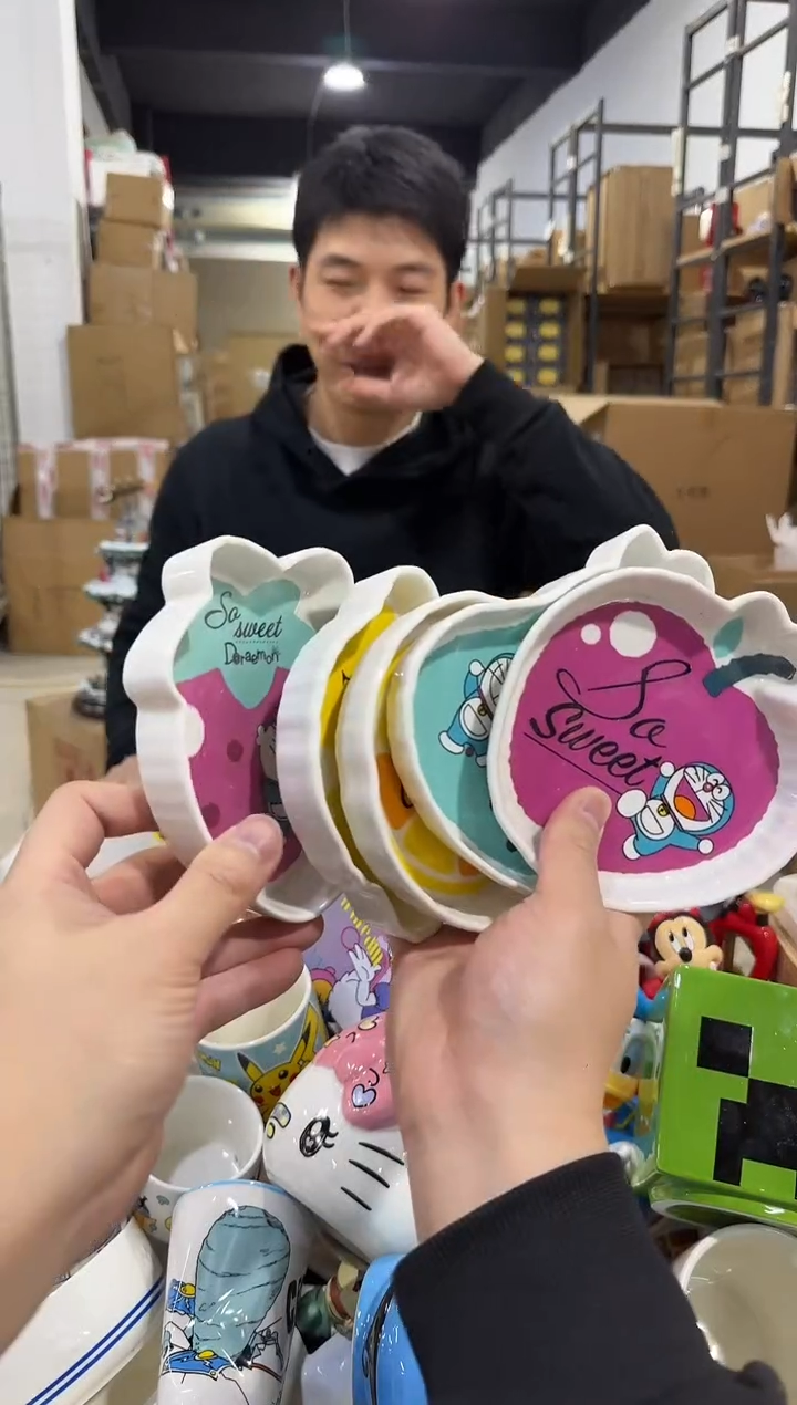 瓷片叮当猫水果碟5件套