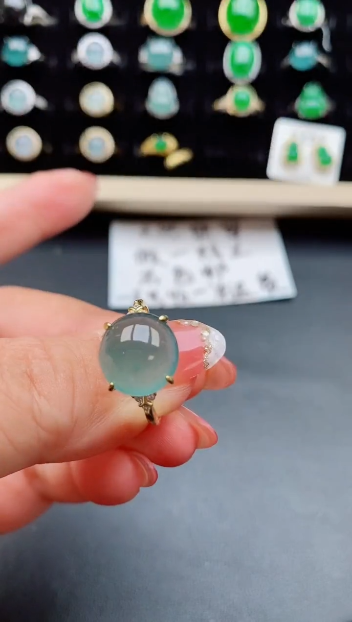 【闪购商品】翡翠戒指银S925镶嵌08050
