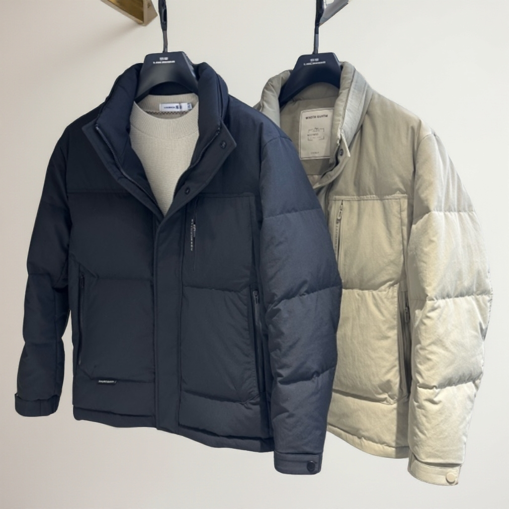 男冬季新款简约防风立领加厚休闲短款保暖羽绒服68605