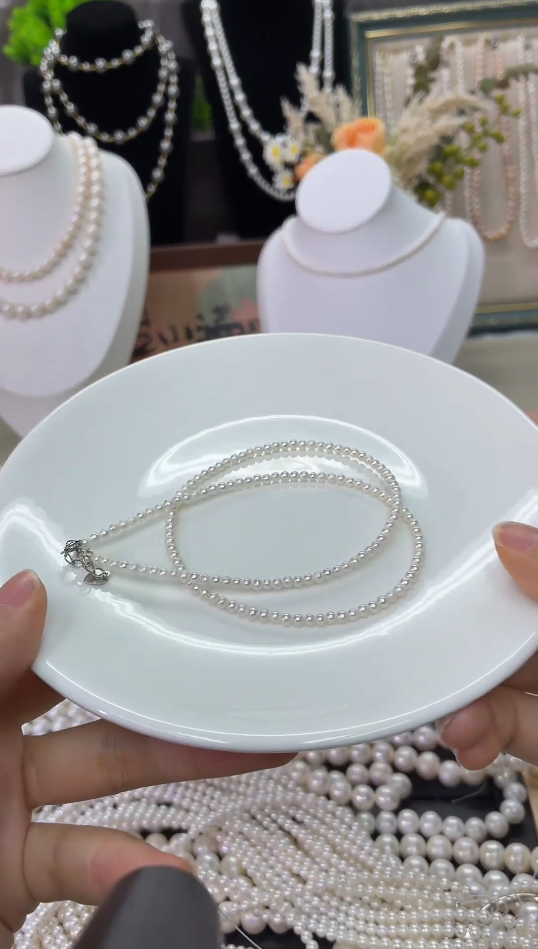 项链未镶嵌淡水珍珠2m小米珠项链