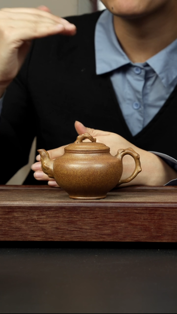 紫砂茶壶黄金段柴烧 梅报春