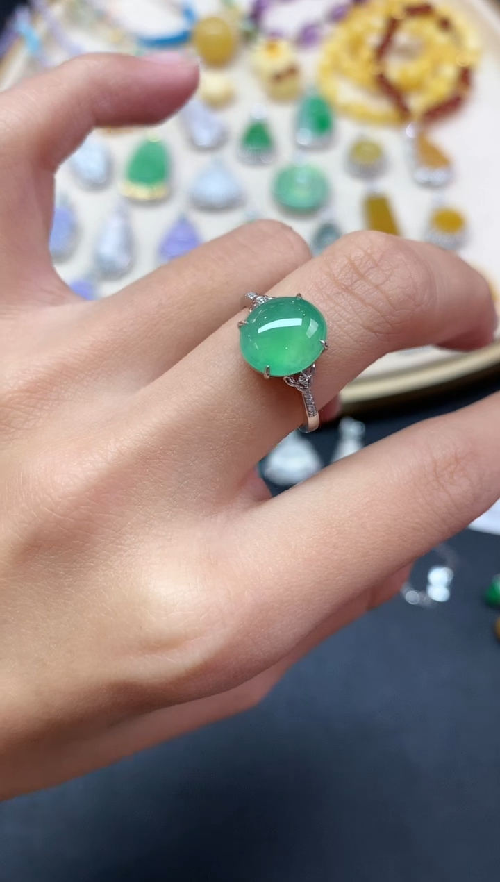 【闪购商品】翡翠戒指18K金镶嵌戒指A506|5500