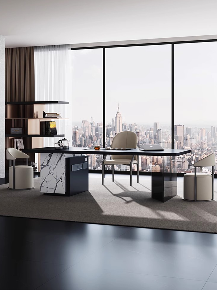 设计师岩板茶桌茶桌简约客厅新中式家用高级办公室别墅极简泡茶桌