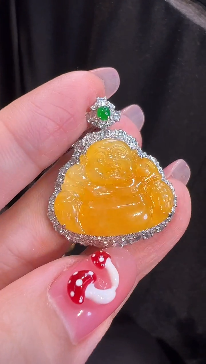【闪购商品】翡翠颈饰18K金镶嵌吊坠