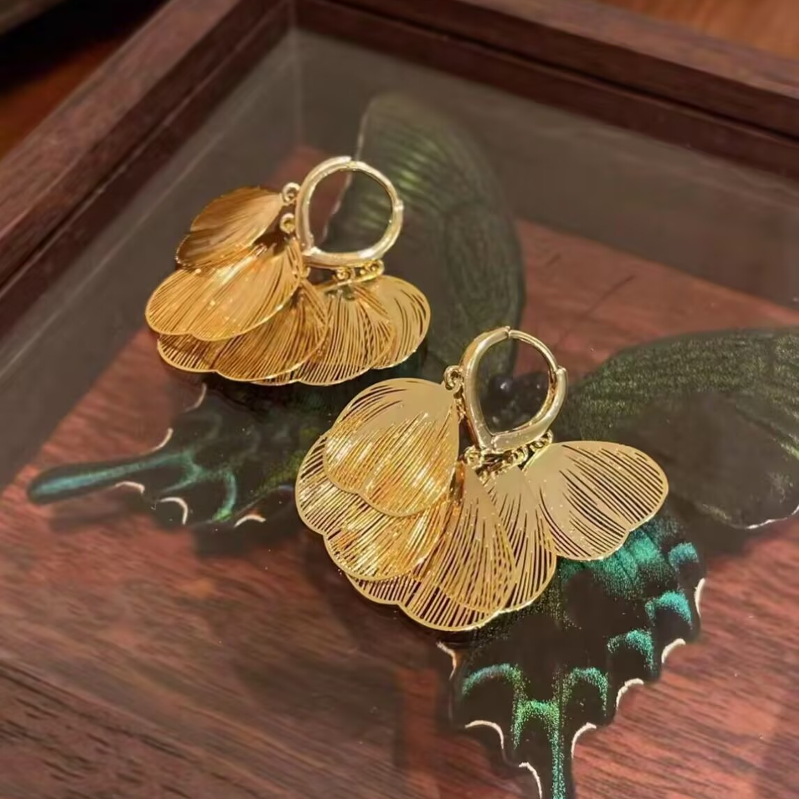 铜合金耳饰 铜合金耳饰 浪漫法式枫叶耳针006