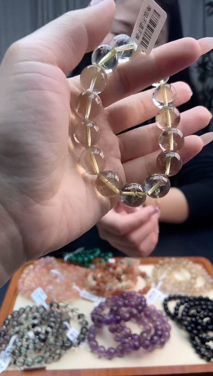【闪购商品】水晶手串未镶嵌黄阿赛水晶手串【多样性发其一】