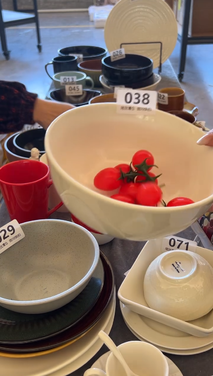 新骨瓷038 瑕疵暖白8寸高脚面碗汤碗