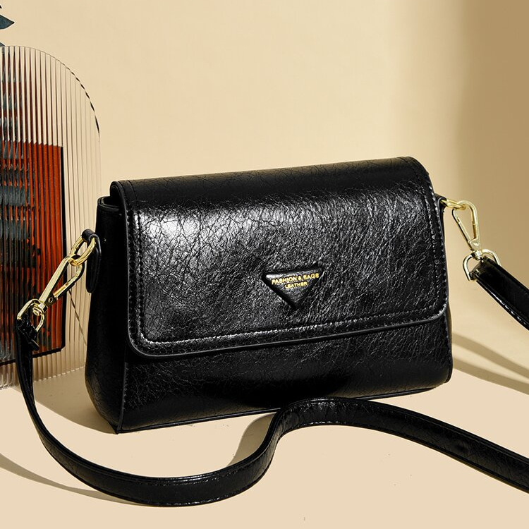 【长23高16厚8】时尚洋气简约单肩斜挎包包百搭黑色5173