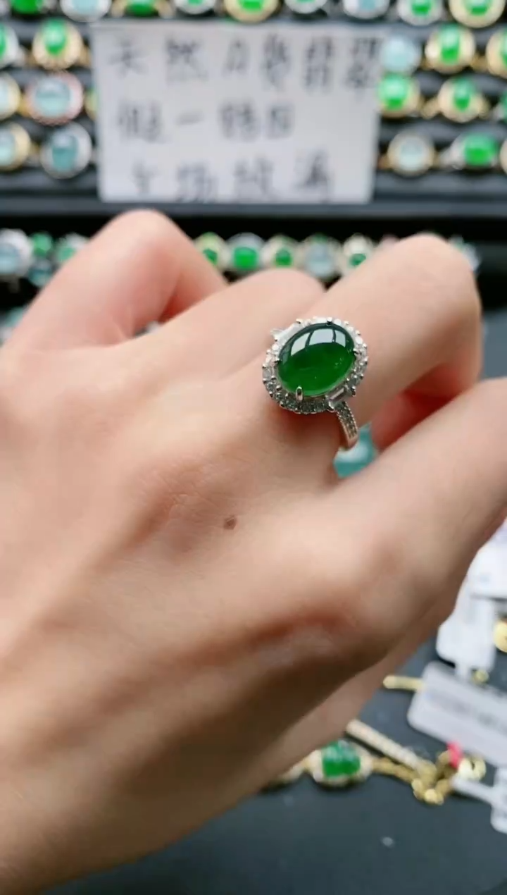 【闪购商品】翡翠戒指银S925镶嵌11111