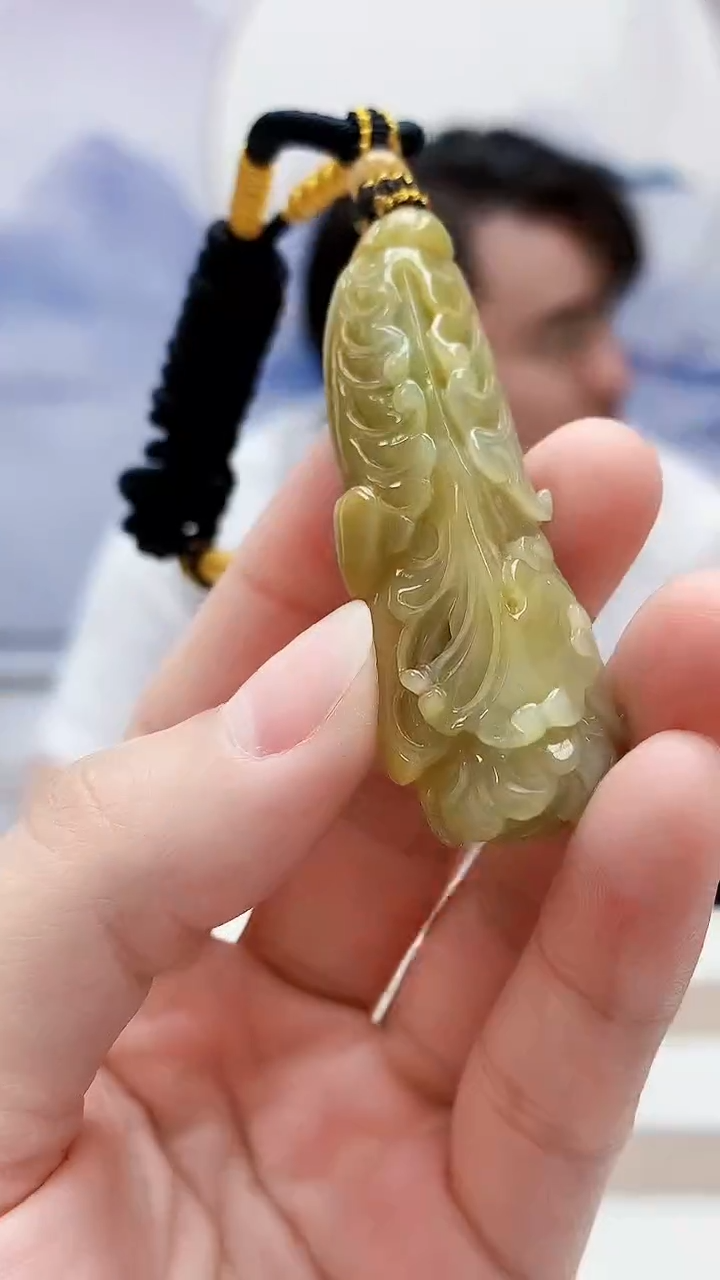 未镶嵌定制翡翠5060lr-毛货挂件36