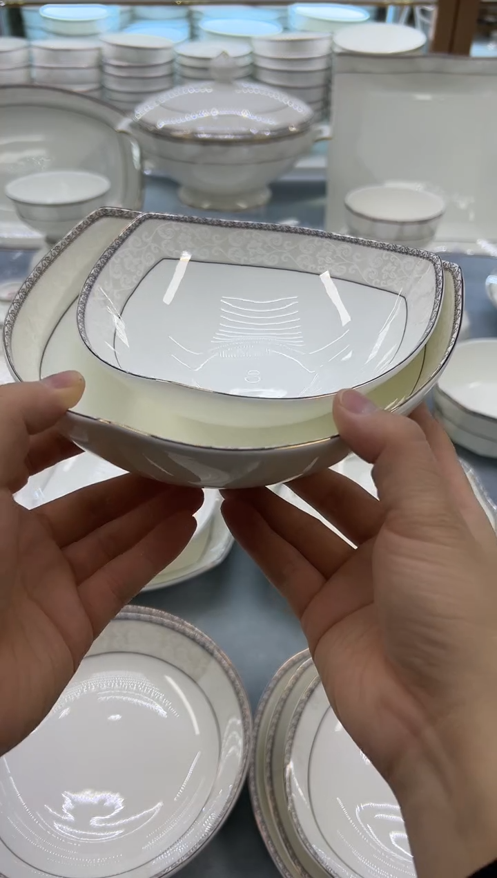 骨瓷玲珑8三角1个6三角1个