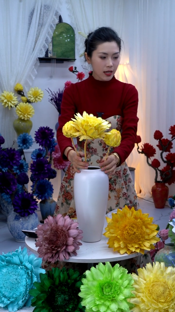 永生洋蓟黄色3头【有染色点】9280