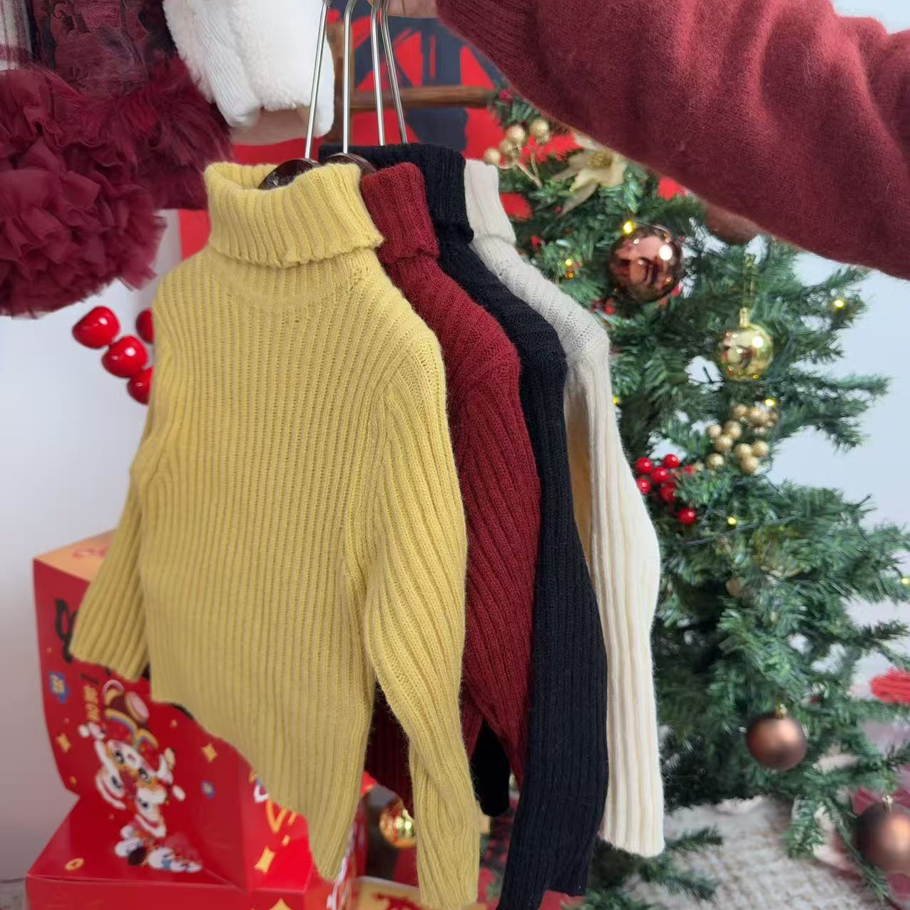 【星露丸子】高龄毛衣针织女宝内搭纯色百搭四色韩系