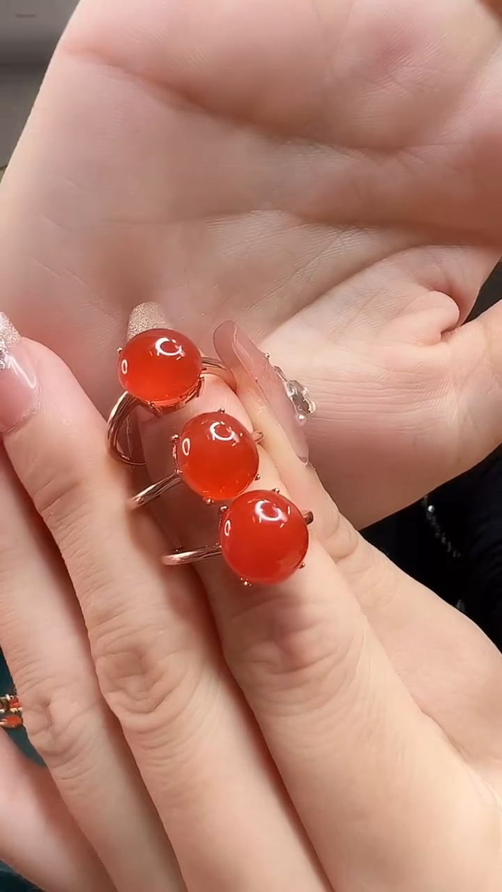 【闪购商品】南红玛瑙戒指银S925镶嵌/多样性发其一