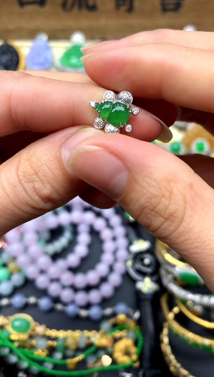 【闪购商品】翡翠戒指18K金镶嵌280-中国好珍宝
