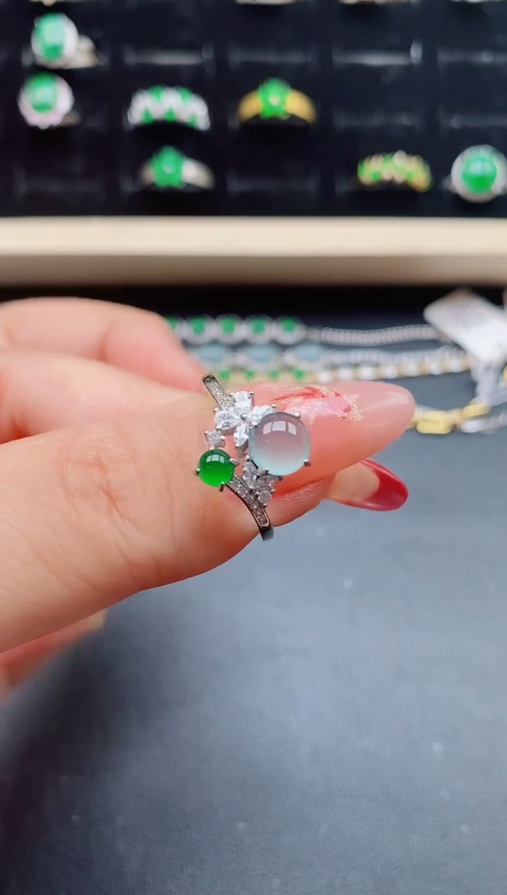 【闪购商品】翡翠戒指银S925镶嵌321321