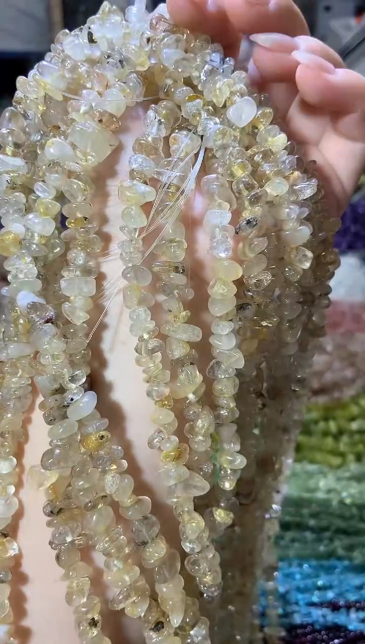 水晶珠宝半成品未镶嵌金发晶