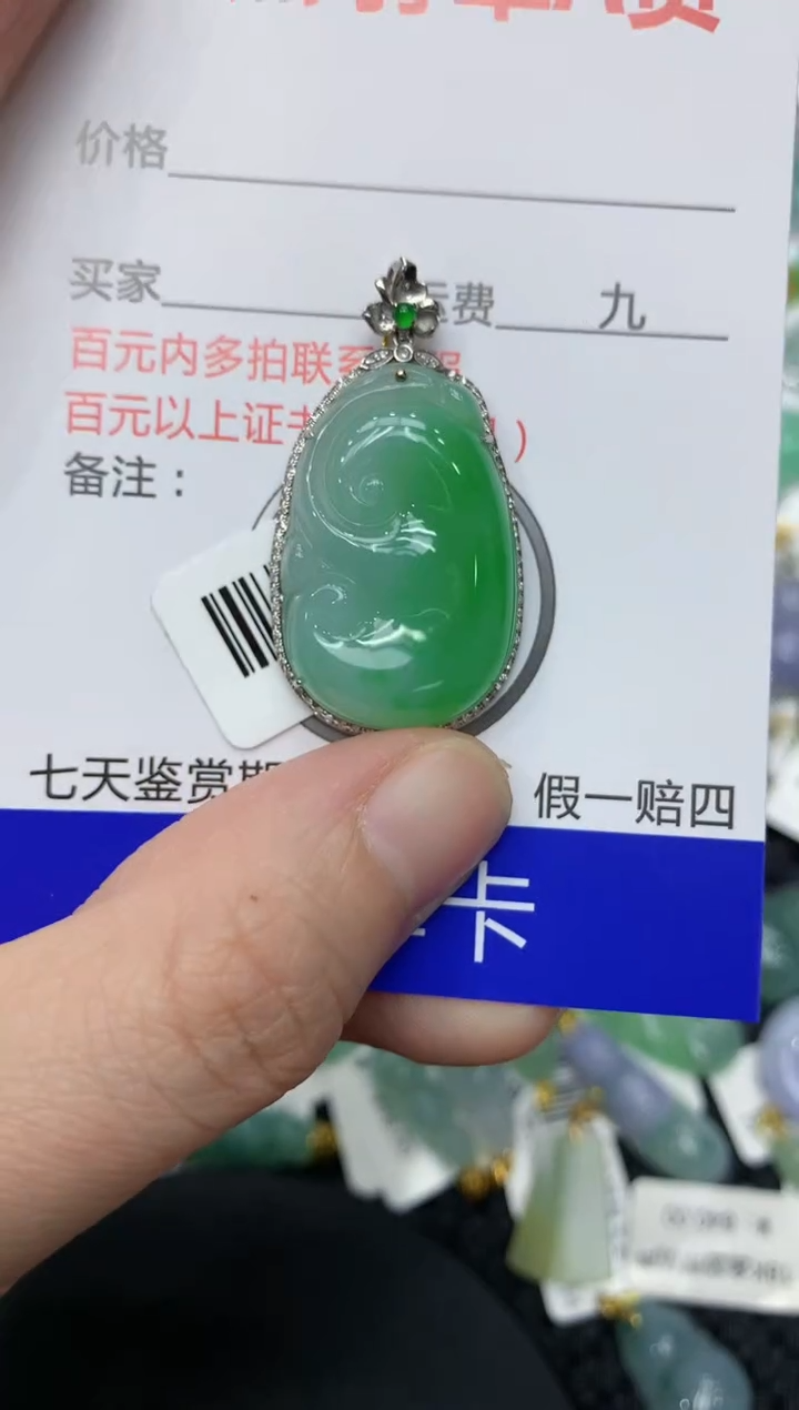 【闪购商品】翡翠颈饰18K金镶嵌11111111