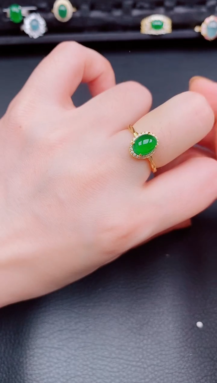 【闪购商品】翡翠戒指银S925镶嵌天然a货翡翠179