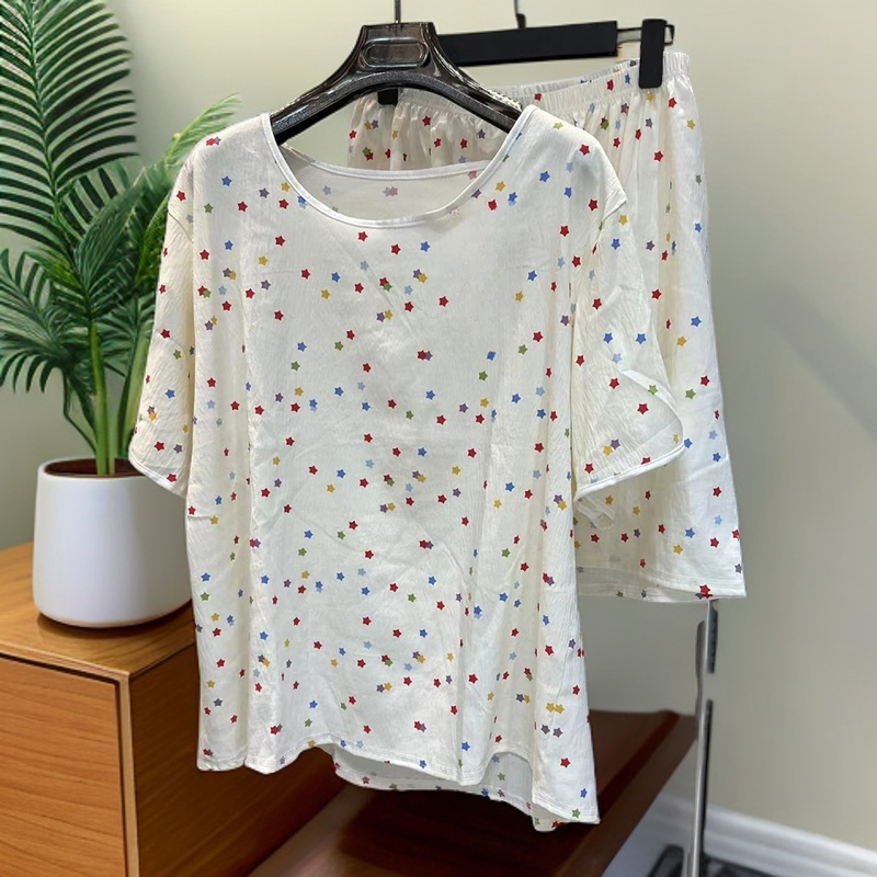   甜美减龄印花睡衣两件套0095