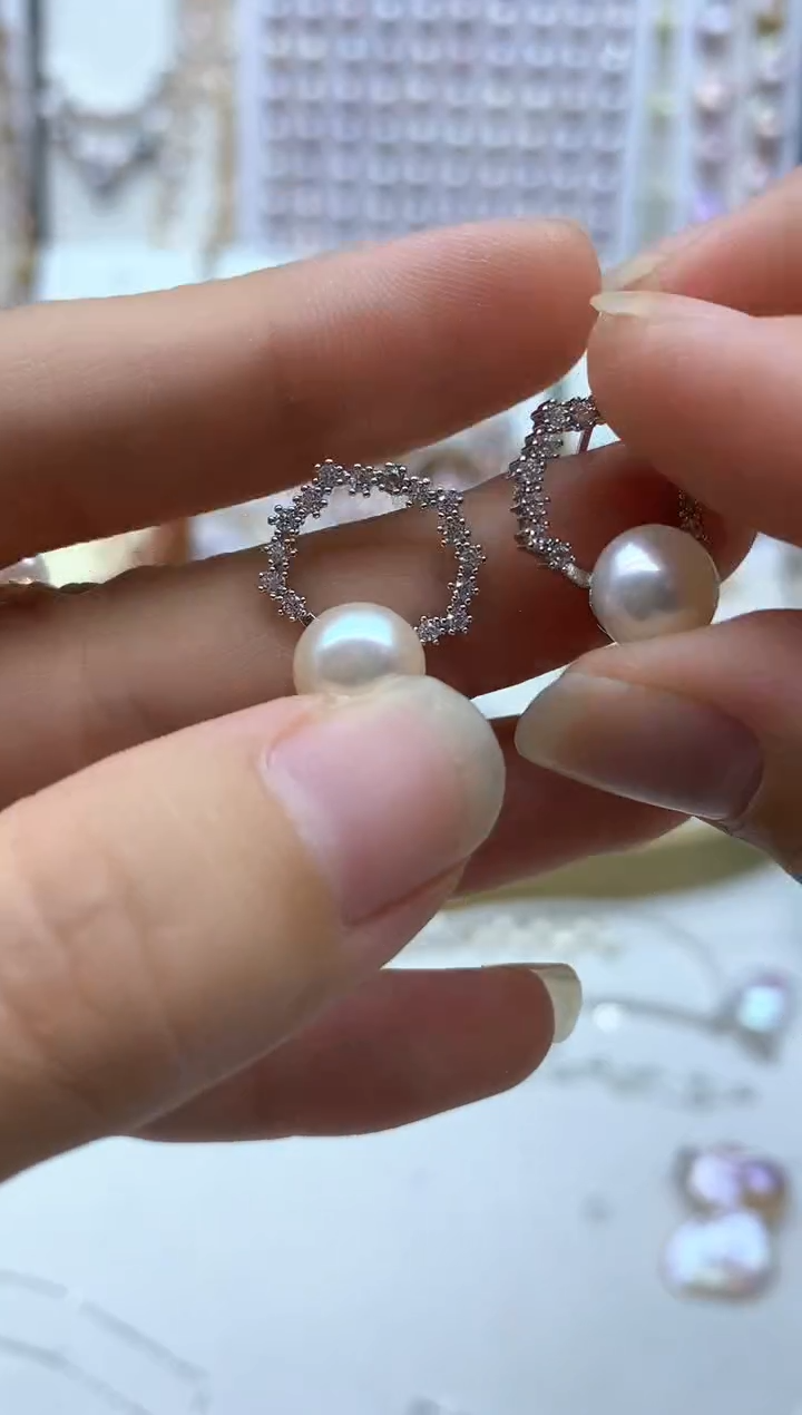 未镶嵌淡水珍珠耳饰多样性发其一