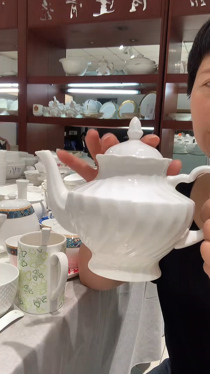 螺纹壶隆达骨质瓷白瓷