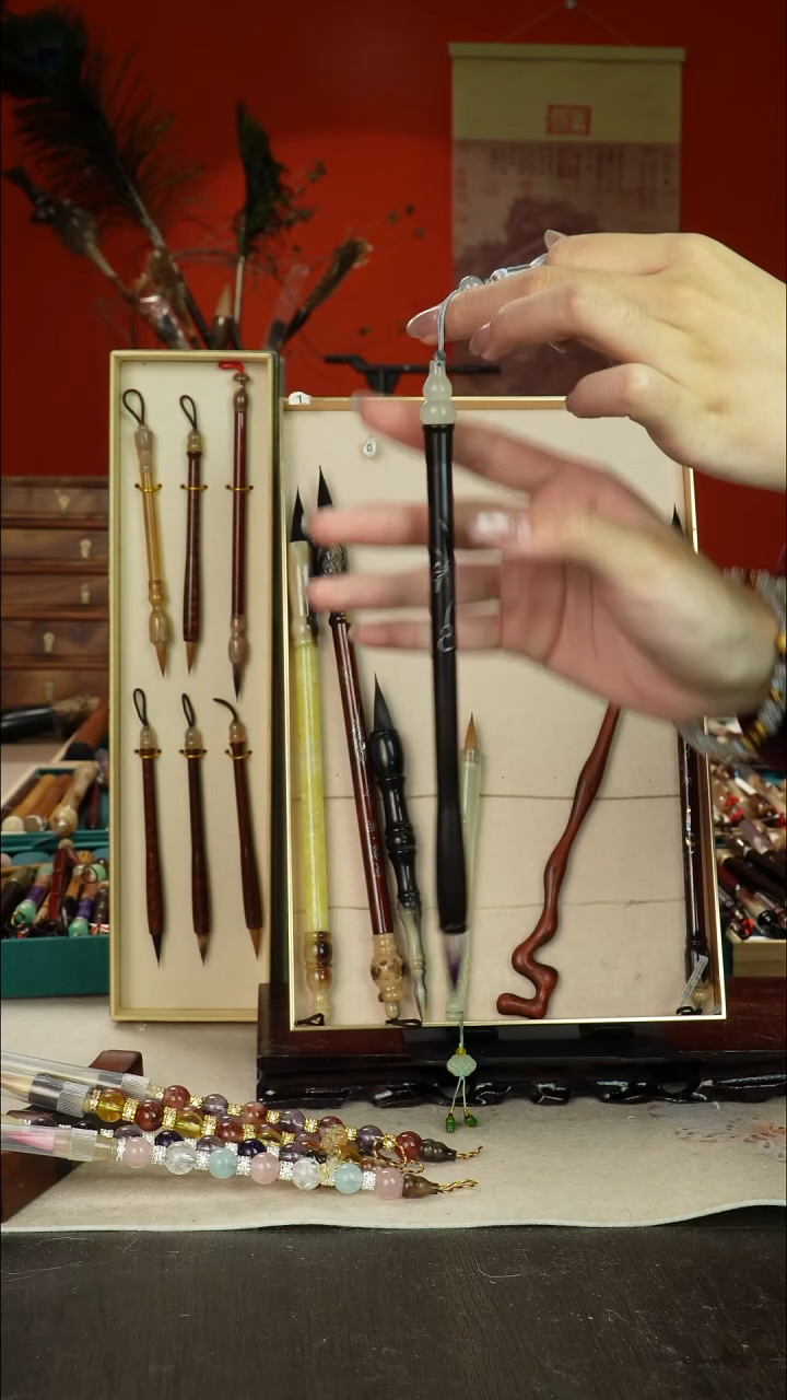 117号闪孤品高货毛笔链接 清水试笔 蘸墨不退