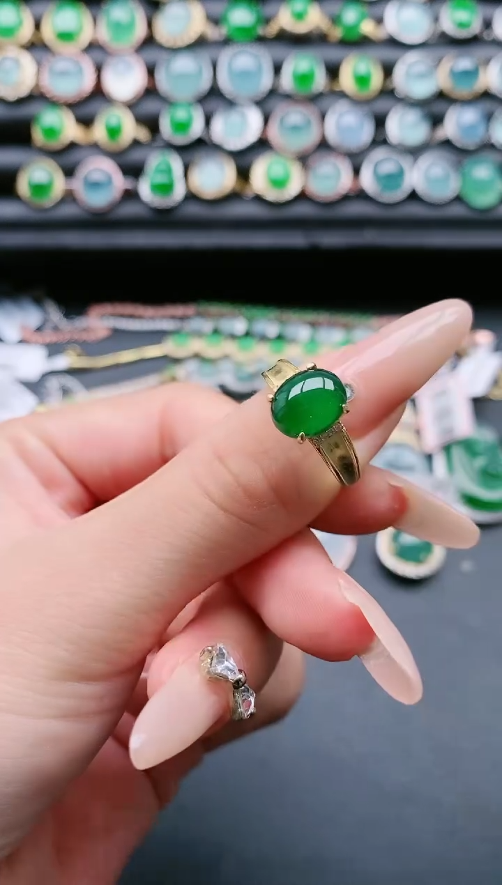 【闪购商品】翡翠戒指银S925镶嵌11111111