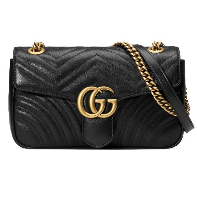 95新 GUCCI/古驰 古驰 马蒙26 黑金 单肩包 11595883