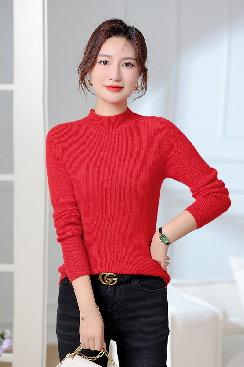 【100%山羊绒】25年新款上 高奢品针织无缝高领-82095